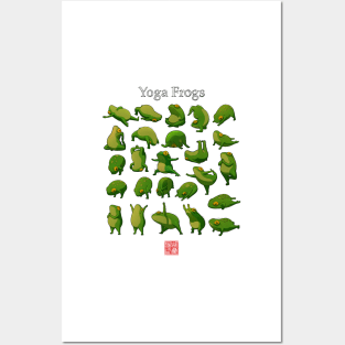 Yoga Frogs Poster With Text Posters and Art